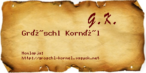 Gröschl Kornél névjegykártya